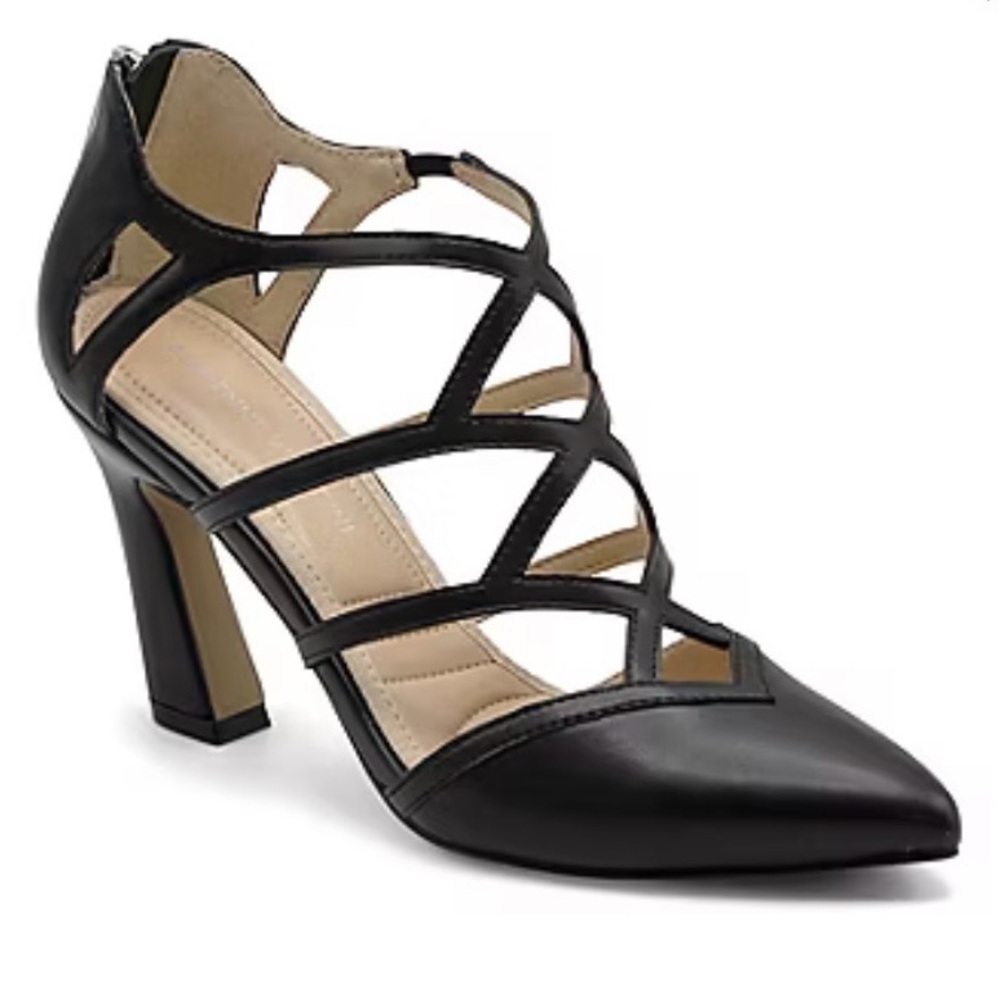 Elegant Adrienne Vittadini Nali Womens Pointed Closed Toe Flared Heel Pumps